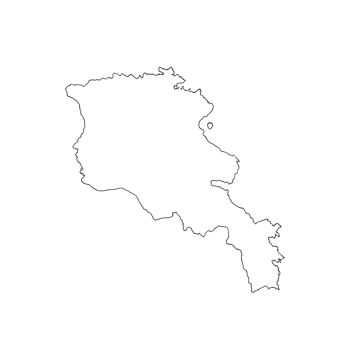 Art of outline map of armenia isolated on transparent background png