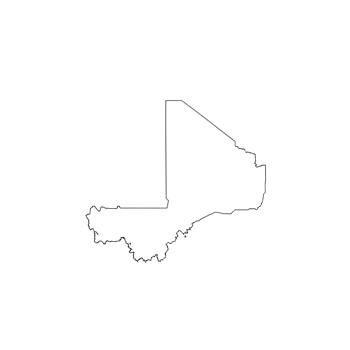 Art of outline map of mali, a country in west africa, isolated on transparent background png