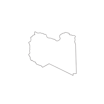 Art of outline map of libya isolated on transparent background png