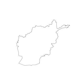 Art of outline map of afghanistan, a country in central asia, isolated on transparent background png