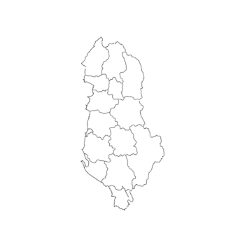Art of outline map of albania, a country in southeast europe, isolated on transparent background png