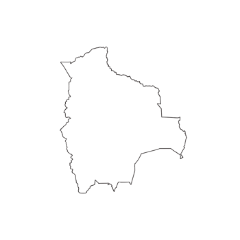 Art of outline map of bolivia, a landlocked country in south america, isolated on transparent background png
