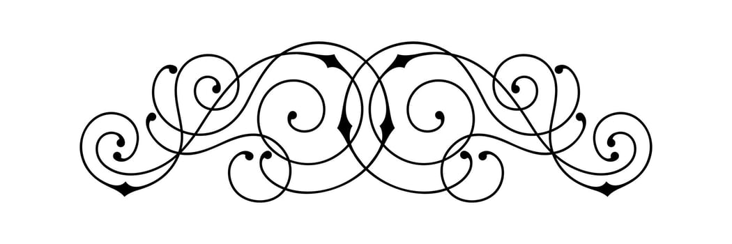 Line curl element. Modern decorative linear divider. vector