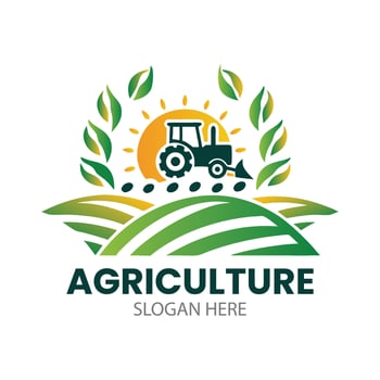 Agriculture Logo with Tractor icon vector