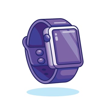 An apple watch is shown in purple vector