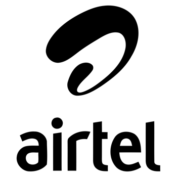 Airtel Black Logo Vertical SIM Company Icon on Transparent Background png