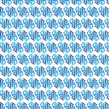 Geometric Blue Letter H Repeating Pattern vector