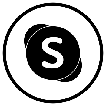 Skype Black Circle Outline Logo on Transparent Background png