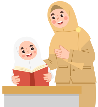 Illustration of female student and teacher png