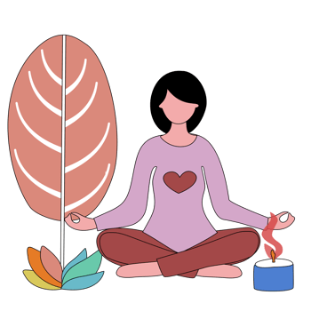 Woman Meditating Wearing Pink Shirt png
