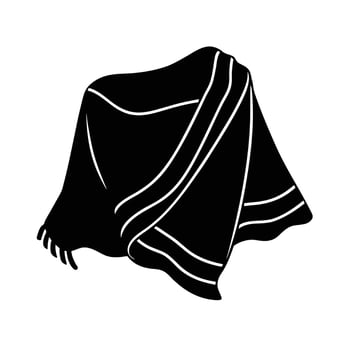 Soft Blanket Silhouette with Bold Outline Design Isolated on White Background vector