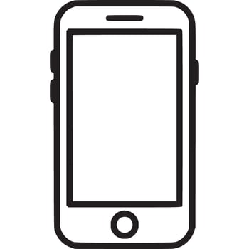 A smartphone icon isolated on white background represents modern communication, technology, and connectivity, suitable for use in designs related to mobile apps and digital services vector