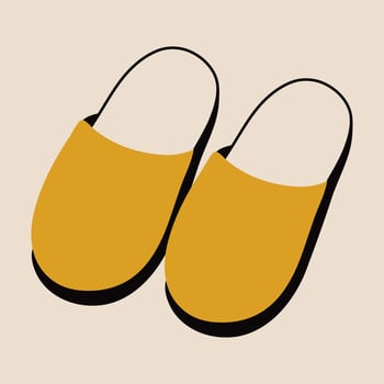 Cozy Home Slippers in Modern Flat Design vector