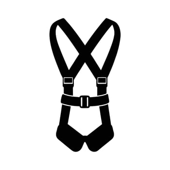 Climbing Harness Silhouette in Flat Minimal Style Isolated on White Background vector
