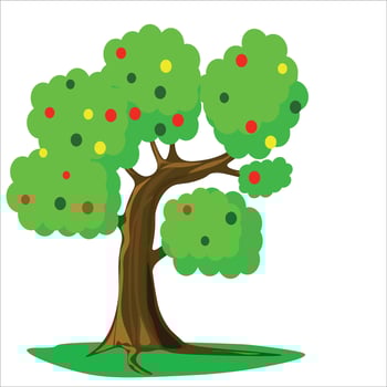 Ripe apple tree illustration on a white background vector