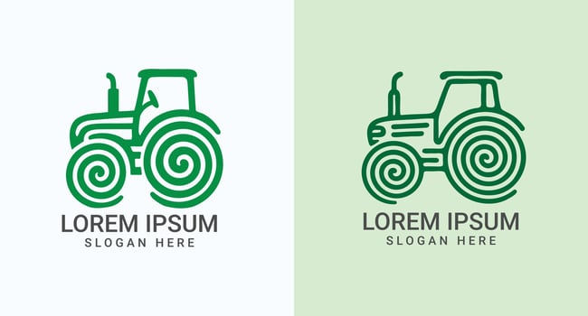 green tractor logo design vector