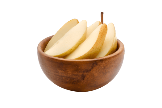 Sliced pears in a wooden bowl healthy snack fruit dessert png