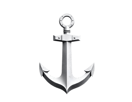 White Anchor on Transparent Background png
