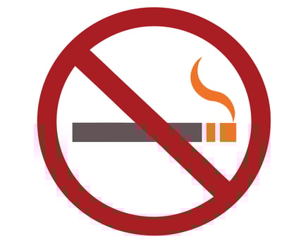 Strict No Smoking Sign Red Circle Prohibiting Cigarette Smoking, Public Health Warning Symbol - Professional digital artwork with vibrant colors and detailed composition vector
