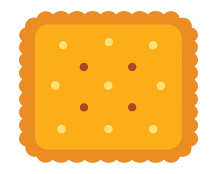 Delicious Crispy Square Cracker with Sweet and Savory Spots, Isolated on White Background, Appetizing Snack Food Image vector