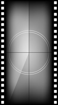 Grunge strip animation with timer numbers and frame. 9x16 retro countdown timer with vertical film reel layout. Vintage screen sequence for motion clip, camera intro or television start vector