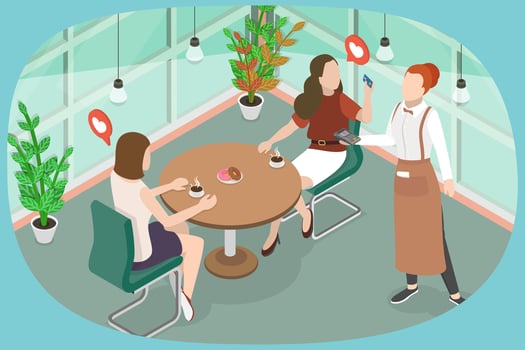 Two friends at a café table vector