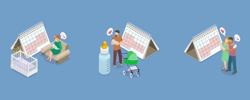Family planning with baby milestones illustration vector