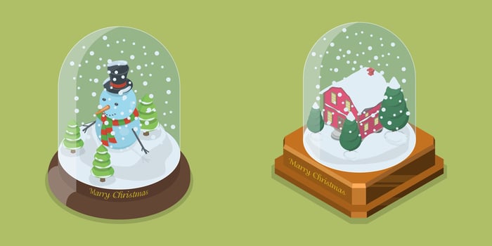 Christmas snow globes with festive designs vector