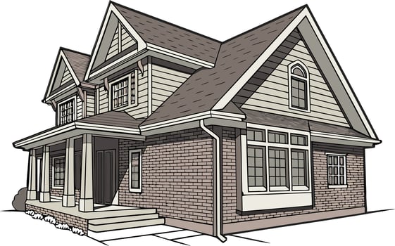 Realistic Houses Illustration for Architectural and Real Estate Art vector