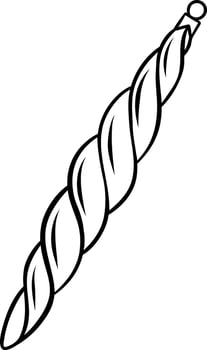 Vintage glass icicle Christmas ornament in doodle sketch style - simple black and white icon. Hand-drawn swirling shape with retro holiday charm vector