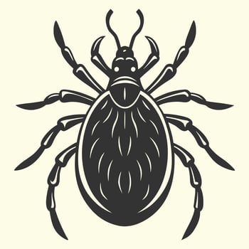 Detailed illustration of a tick isolated on white background vector
