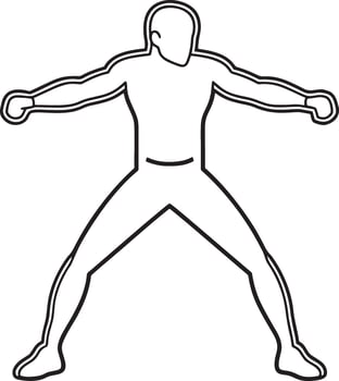 Strong Man Silhouette Outline vector