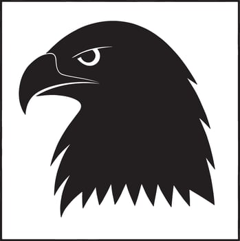 Bold Eagle Head Profile Silhouette Illustration vector