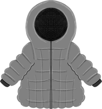 A cozy gray winter jacket with a hood png