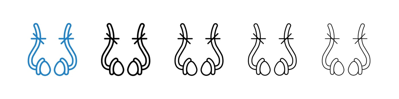 Vasectomy icons in five different stroke sizes vector