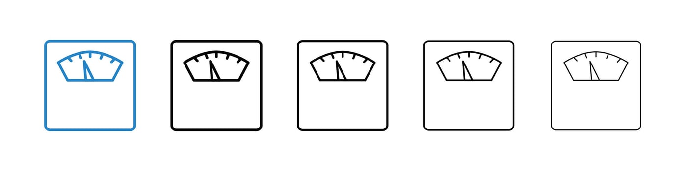 Scale icons in five different stroke sizes vector