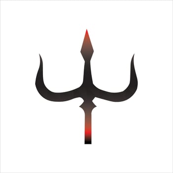 Trishul Symbol Hindu Spiritual Trident Icon in Black and Red for Religious Mythological and Sacred Art Projects vector