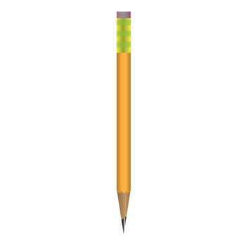 Yellow Pencil Illustration Realistic Stationery Icon for School Office and Art Projects vector