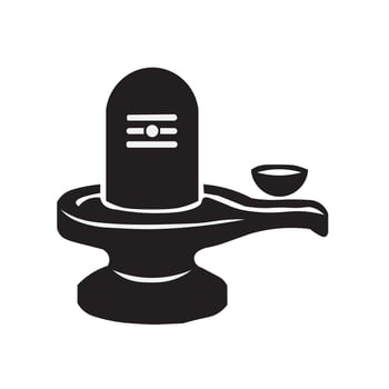 Shivling with Snake Hindu Spiritual Symbol in Black and White for Worship Meditation and Sacred Art vector