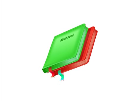 3d realistic note book with ribbon vector