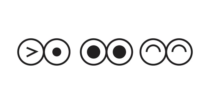 Illustration set icon eye unique design isolated vector