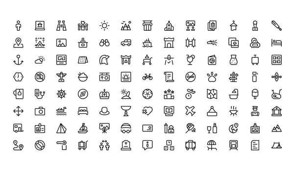 Minimalist icons collection for projects vector