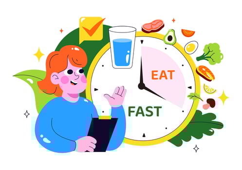 Eating and fasting illustration concept vector
