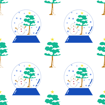 Christmas seamless pattern with Christmas tree and ornament png