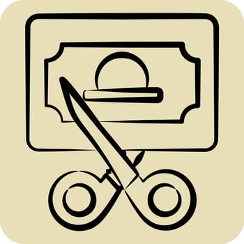 Icon Tax Deduction. related to Taxes symbol. hand drawn style. design editable vector