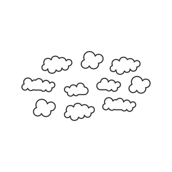 line icon set clouds outline vector