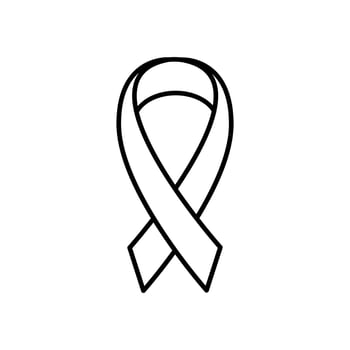 ribbon loop icon outline. illustration of a simple ribbon tied into a loop. the minimalist outline design is a universal symbol for awareness, support, and solidarity for various causes vector