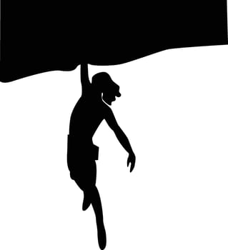 Silhouette of a Man Climber vector