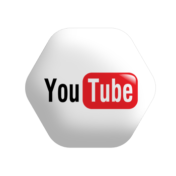 Youtube logo on white polygon png