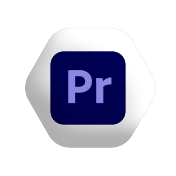 Adobe premiere pro logo on white polygon png